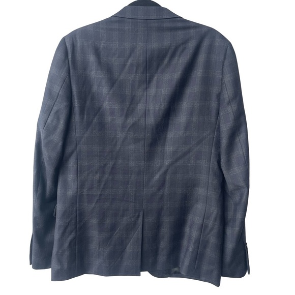 Sandro Paris Men’s Navy Plaid Wool Suit EU 52 / US 42 | 2-Piece Blazer & Pants - Picture 5 of 16